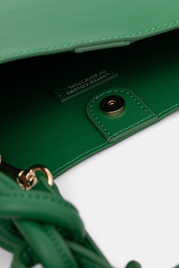United Colors of Benetton geantă crossbody pentru femei, cu imitație de piele verde 6TREVY01A