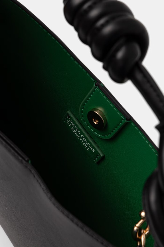 United Colors of Benetton geantă crossbody pentru femei, cu imitație de piele 6TREVY01A negru