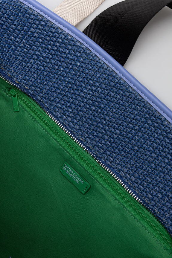 United Colors of Benetton kabelka typu shopper dámska pletená 6XZZVY01W modrá