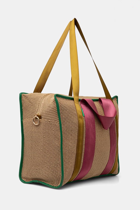 United Colors of Benetton geantă shopper pentru femei împletită 6XZZVY01W bej SS26