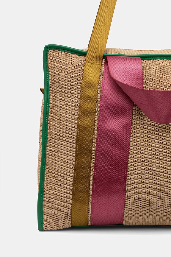 Accesorii United Colors of Benetton geantă shopper pentru femei împletită 6XZZVY01W bej