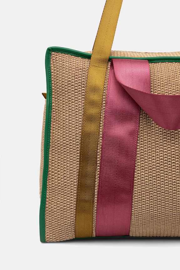 Accesorii United Colors of Benetton geantă shopper pentru femei împletită 6XZZVY01W bej