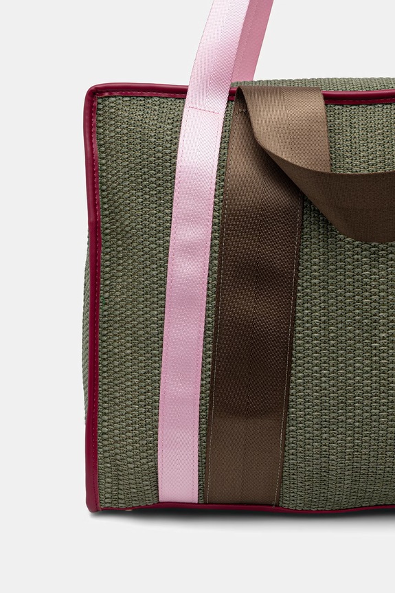 Accesorii United Colors of Benetton geantă shopper pentru femei împletită 6XZZVY01W verde