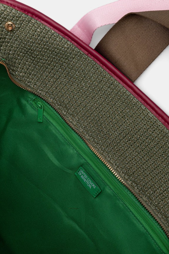 United Colors of Benetton geantă shopper pentru femei împletită 6XZZVY01W verde