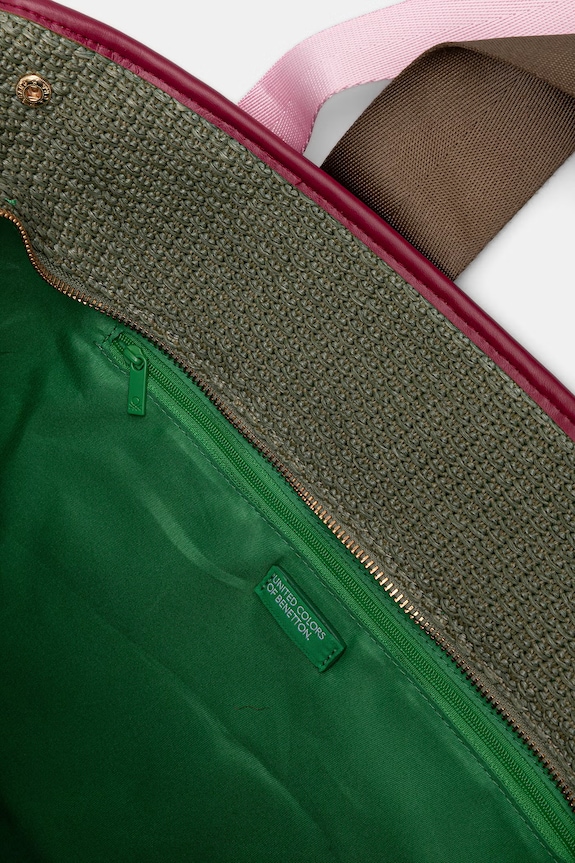 United Colors of Benetton geantă shopper pentru femei împletită 6XZZVY01W verde