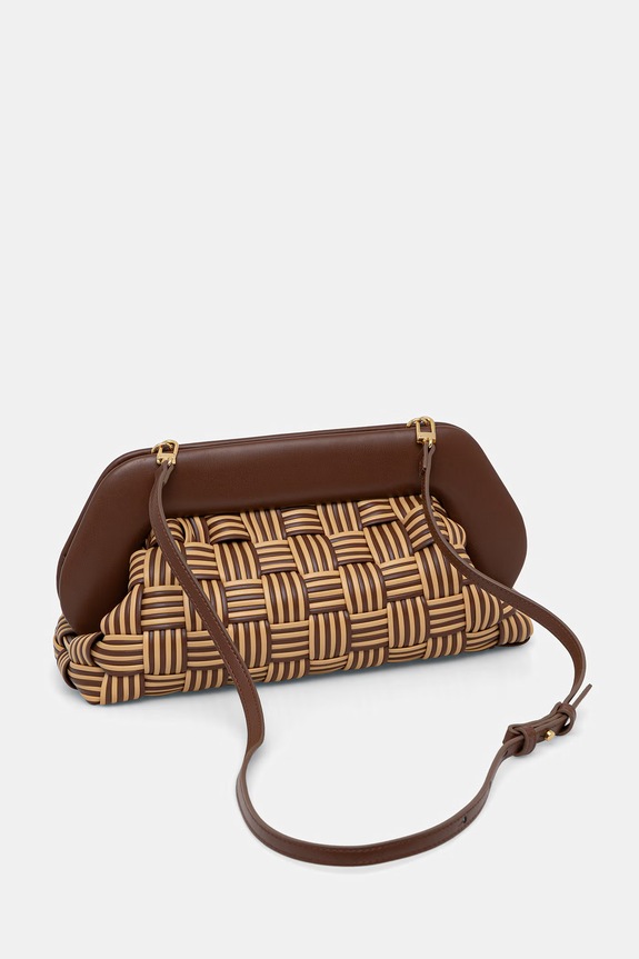 Akcesoria Themoire torebka crossbody damska z imitacji skóry 261WTMB00 brązowy