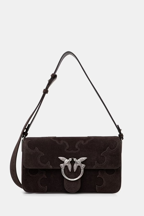 Pinko geantă crossbody pentru femei, din piele întoarsă maro 106243.A0F6
