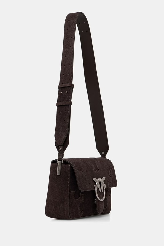Pinko geantă crossbody pentru femei, din piele întoarsă 106243.A0F6 maro SS26