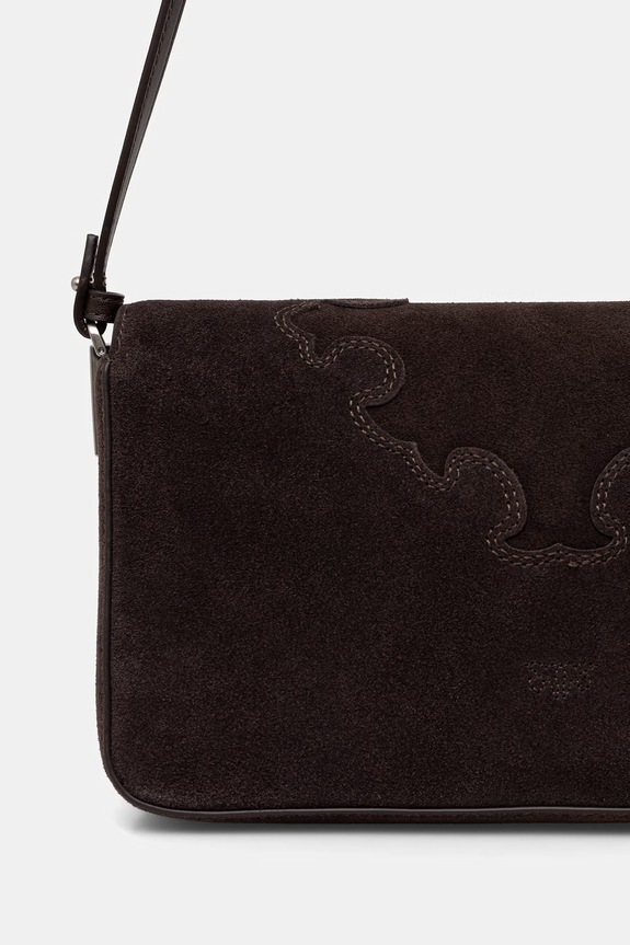 Pinko geantă crossbody pentru femei, din piele întoarsă maro 106243.A0F6