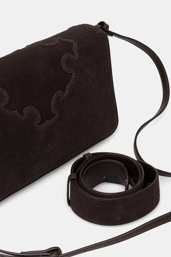 Pinko geantă crossbody pentru femei, din piele întoarsă 106243.A0F6 maro
