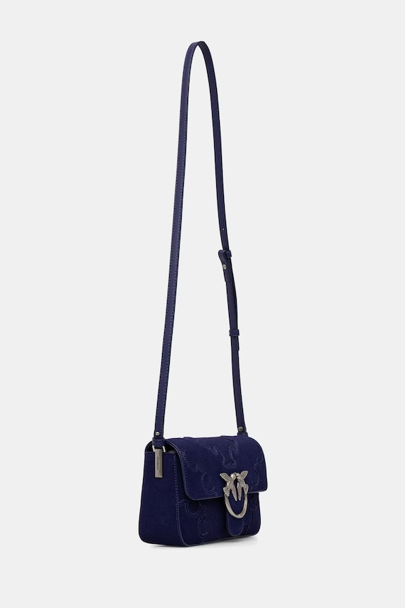 Doplňky Pinko crossbody kabelka dámská semišová 106244.A0F6 námořnická modř