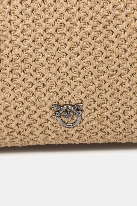Accesorii Pinko geantă crossbody pentru femei împletită 106661.A391 bej