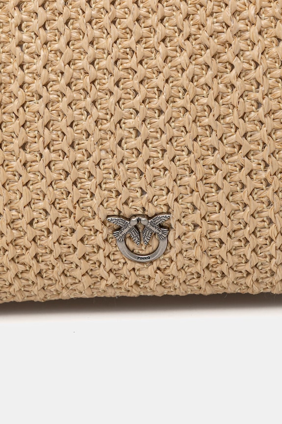 Accesorii Pinko geantă crossbody pentru femei împletită 106661.A391 bej