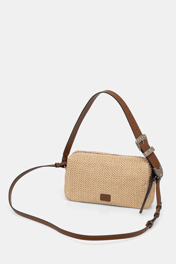Pinko geantă crossbody pentru femei împletită bej 106661.A391