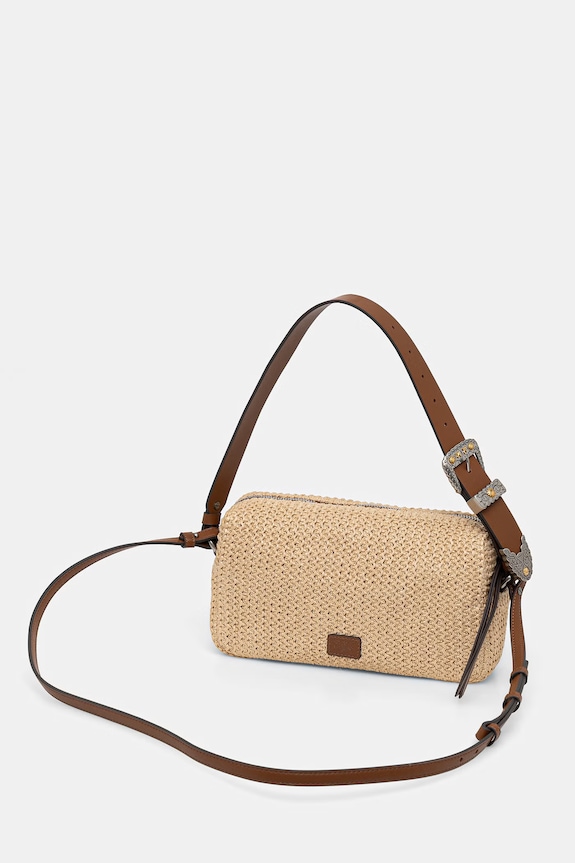 Pinko geantă crossbody pentru femei împletită bej 106661.A391