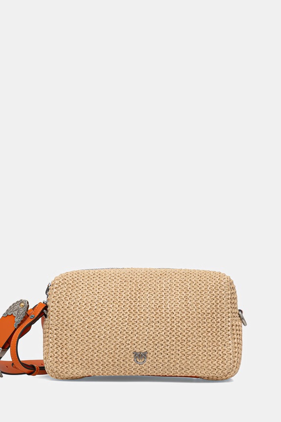 Pinko geantă crossbody pentru femei împletită bej 106661.A391