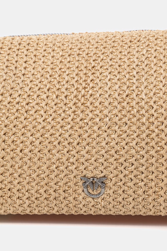 Accesorii Pinko geantă crossbody pentru femei împletită 106661.A391 bej