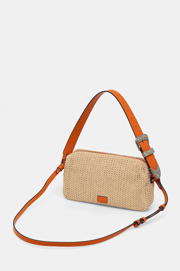 Pinko geantă crossbody pentru femei împletită bej 106661.A391