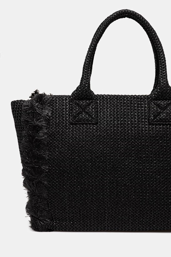 Doplnky Pinko kabelka typu shopper dámska pletená 106673.A39Y čierna