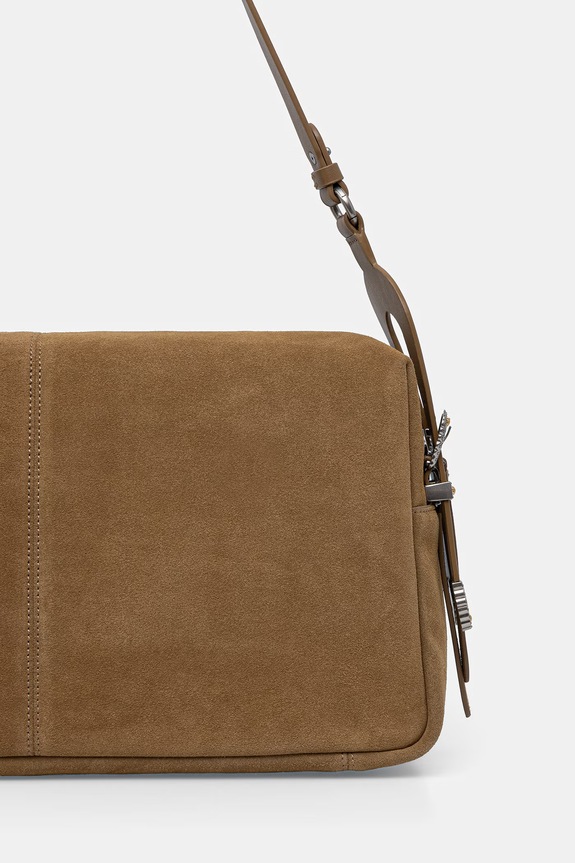 Doplnky Pinko crossbody kabelka dámska semišová 106678.A0F6 zelená
