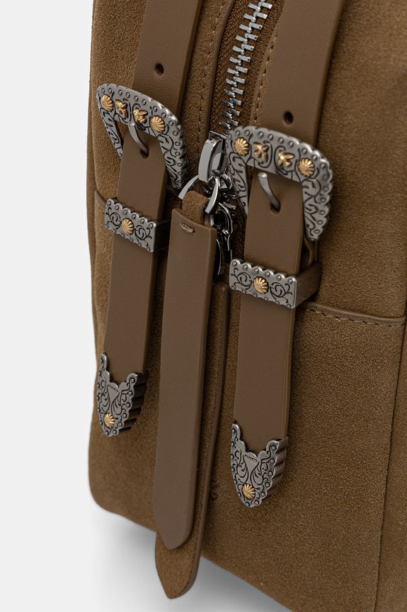 Pinko crossbody kabelka dámska semišová zelená 106678.A0F6