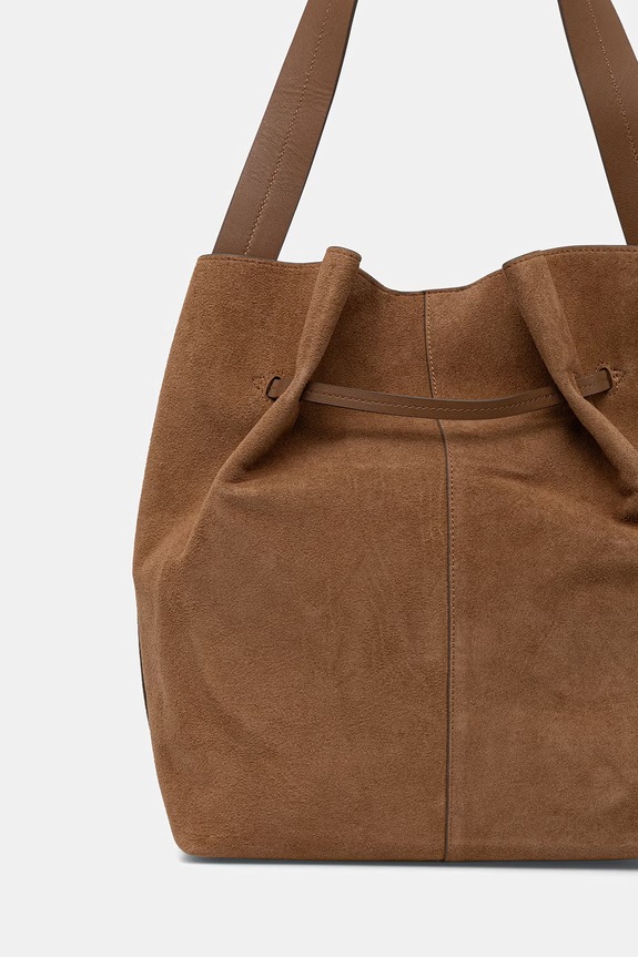 Accesorii Marc O'Polo geantă shopper pentru femei, din piele întoarsă 5000010929 maro