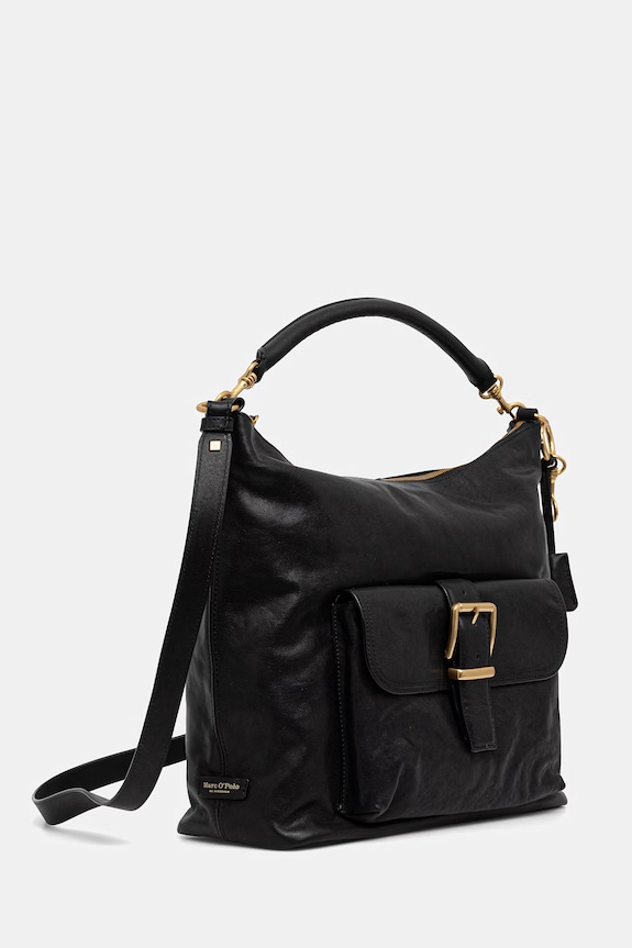 Marc O'Polo geantă shopper pentru femei, din piele 5000010942 negru SS26