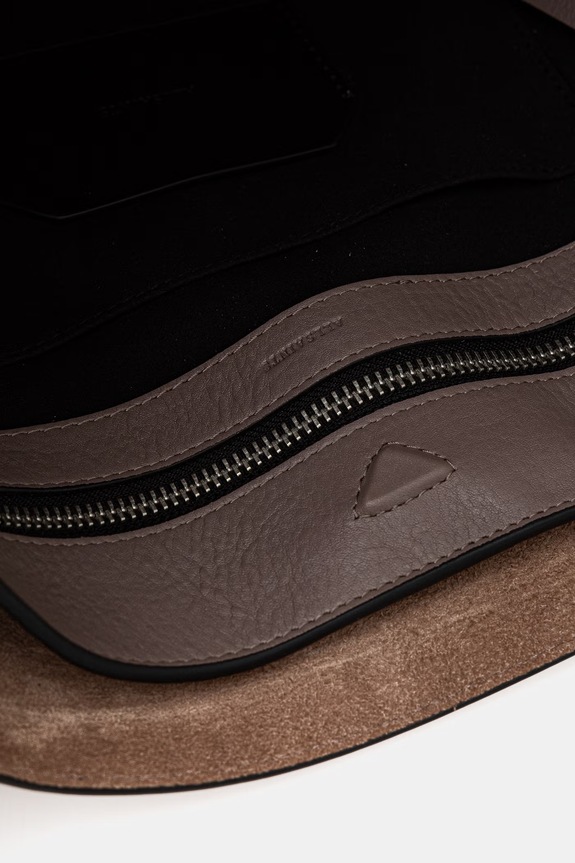 AllSaints geantă de mână din piele întoarsă MARLO W090XE maro