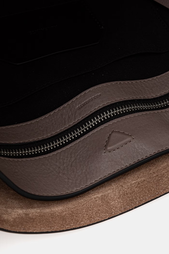 AllSaints geantă de mână din piele întoarsă MARLO W090XE maro
