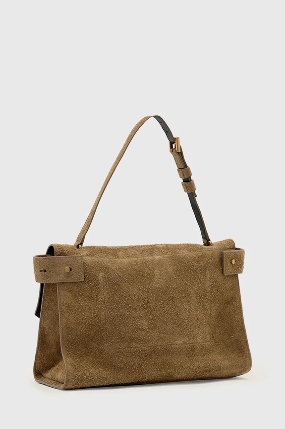 Nubuková kabelka AllSaints URSA W096XE hnědá SS26
