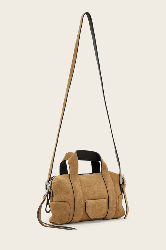 Αξεσουάρ Τσάντα σουέτ AllSaints ARES W107XE καφέ