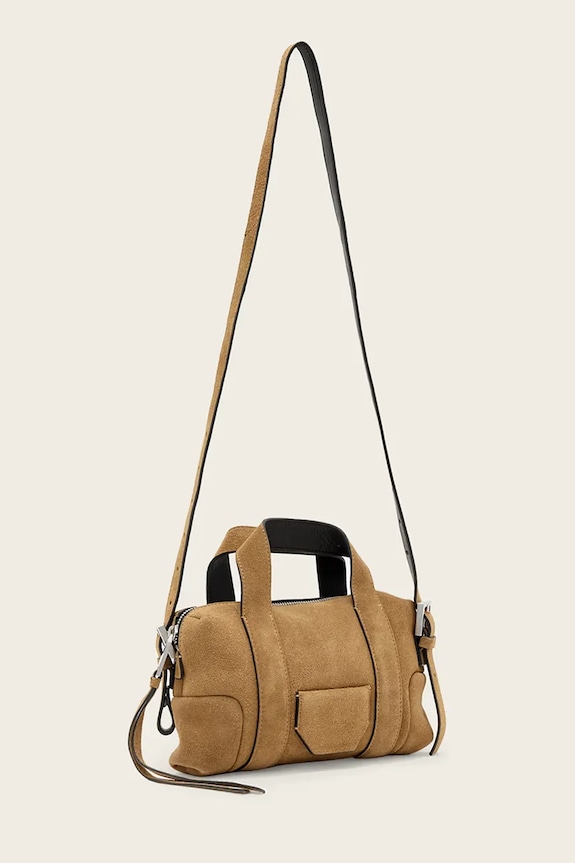 Αξεσουάρ Τσάντα σουέτ AllSaints ARES W107XE καφέ