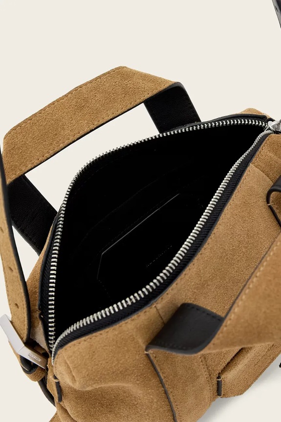 Τσάντα σουέτ AllSaints ARES W107XE καφέ
