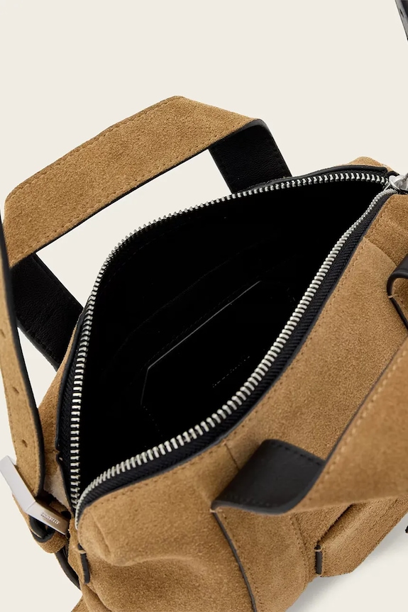 Τσάντα σουέτ AllSaints ARES W107XE καφέ