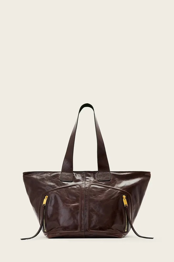 AllSaints Kabelka typu tote dámska kožená JEAN hnedá W130XE
