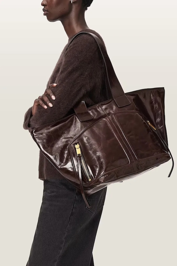 AllSaints Kabelka typu tote dámska kožená JEAN W130XE