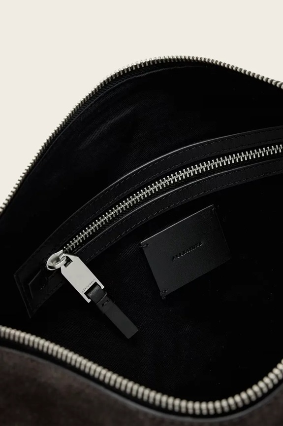 Велурена чанта AllSaints ALBA кафяв W167XE