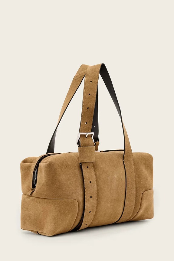 Велурена чанта AllSaints ARES W257XE кафяв SS26