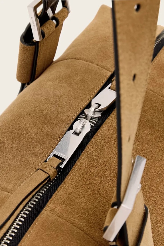 Велурена чанта AllSaints ARES кафяв W257XE