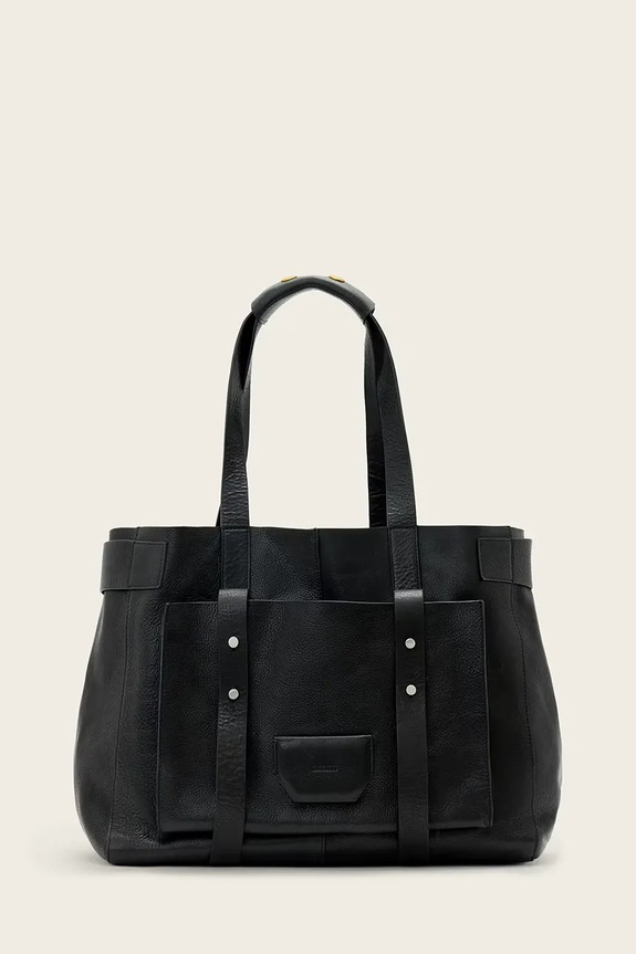 AllSaints torebka skórzana URSA skóra licowa czarny W259XE