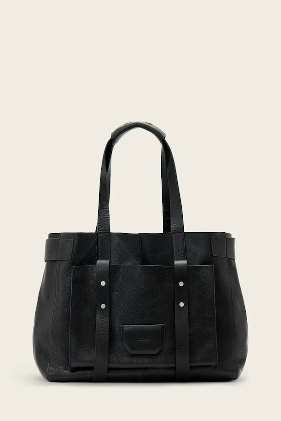 AllSaints torebka skórzana URSA skóra licowa czarny W259XE
