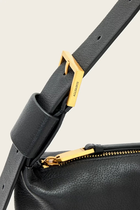 Шкіряна сумочка AllSaints ALBA чорний W266XE
