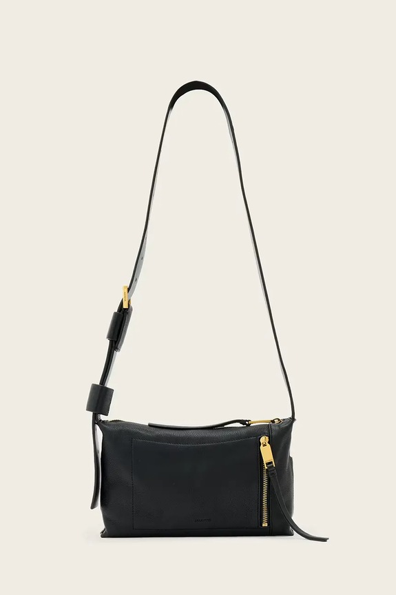 AllSaints torebka zamszowa ALBA skóra zamszowa czarny W267XE
