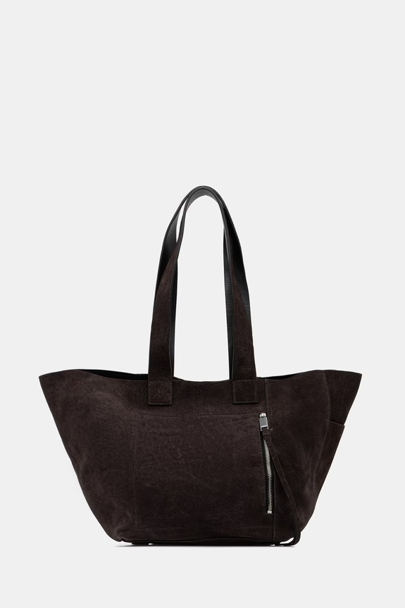 AllSaints velúr táska ALBA velúr bőr barna W270XE