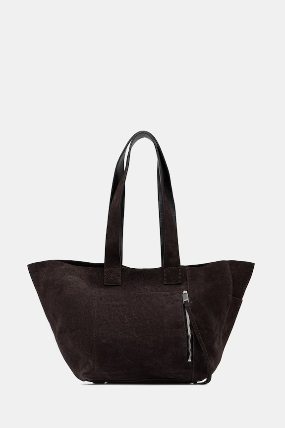 AllSaints velúr táska ALBA velúr bőr barna W270XE