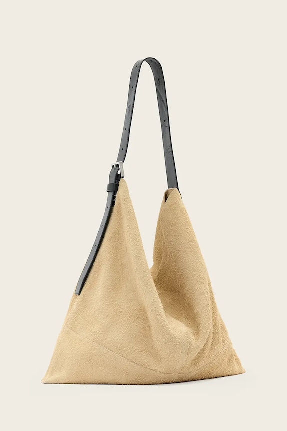 Аксесуари Замшева сумочка AllSaints ASHA W518XD бежевий