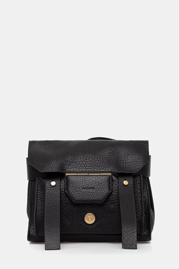 AllSaints torebka skórzana URSA skóra licowa czarny W522XC