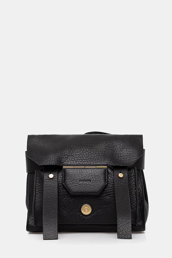 AllSaints torebka skórzana URSA skóra licowa czarny W522XC