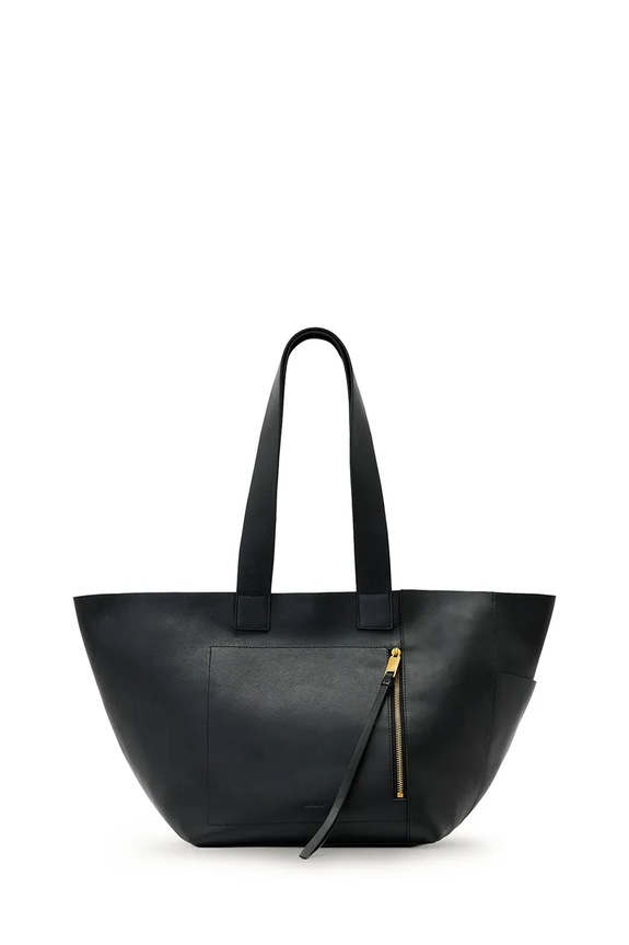 Δερμάτινη τσάντα AllSaints ALBA λείο δέρμα μαύρο W585XD