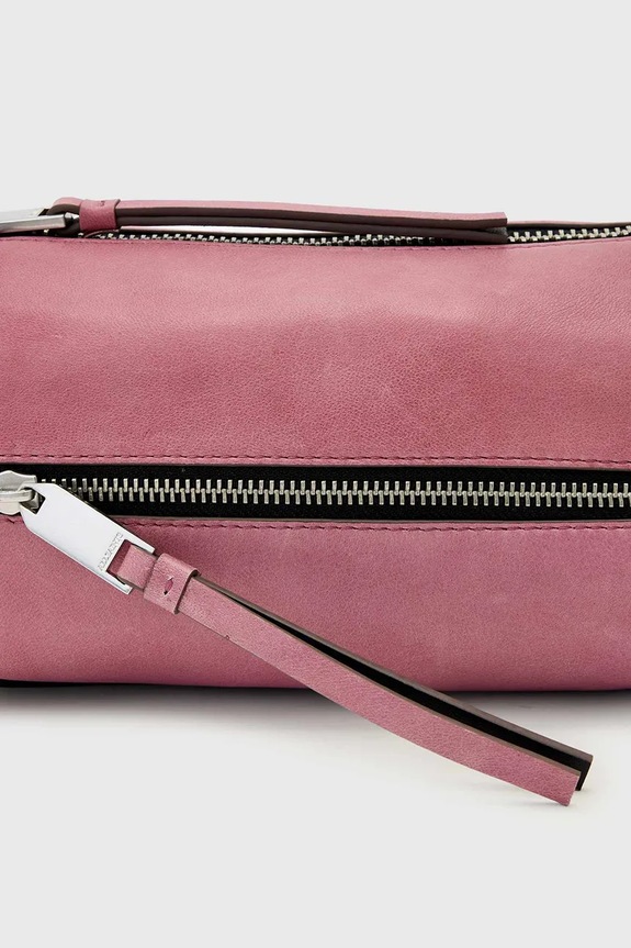 AllSaints geantă crossbody pentru femei, din piele VEGA roz W700XD